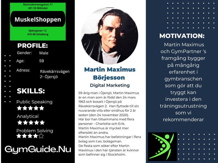 Hey, I’m MARTIN BÖRJESSON Business Owner. I’m a small business owner living in Gothenburg, Sverige. I am a fan of gym, business, and design.